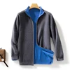Autumn Winter New Thickened Cashmere Coat Men's Front and Back Standing Neck Zipper Cardigan 100% Merion Wool Knitted Jacket Top 2