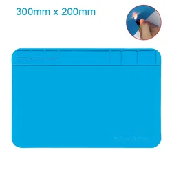 Enhanced Silicone Soldering Work Mat - Heat Resistant, Anti-Static, Magnetic (300 x 200mm)