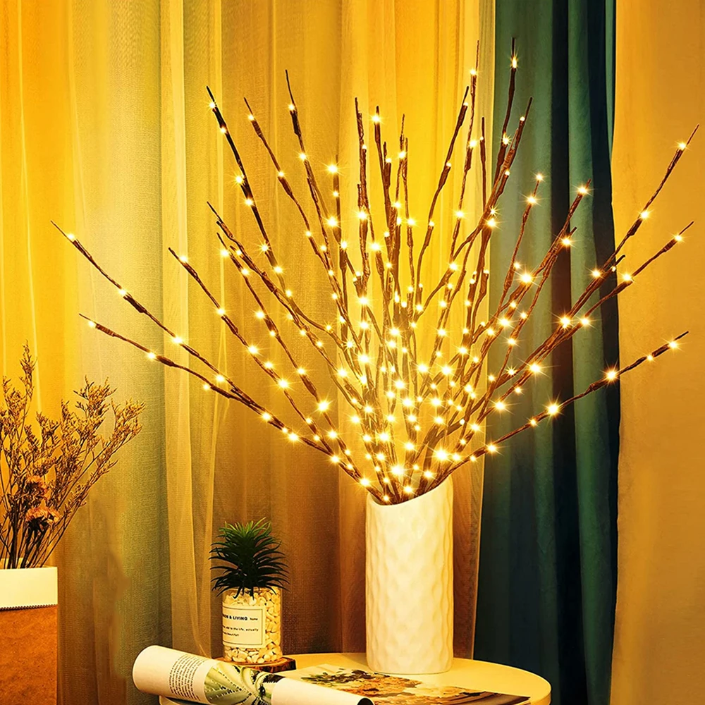 73Cm 20 Lampadine Led Willow Branch Lamp Ramo Artificiale Willow Twig Vaso Luci Alimentate A Batteria Per La Festa Nuziale Fata Decorazione Fai Da Te