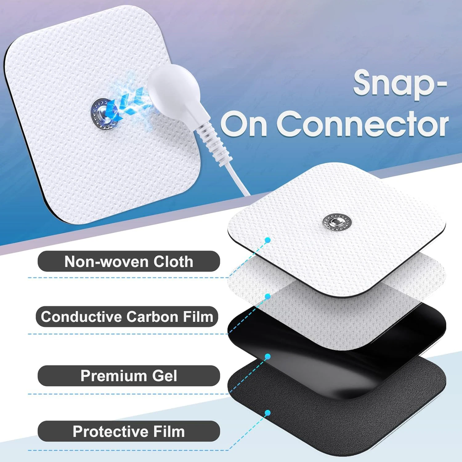 50/10PCS EMS Muscle Stimulator Replacement Massage Patch Self-Adhesive Electrode Pad For Tens Acupuncture Physiotherapy Machine