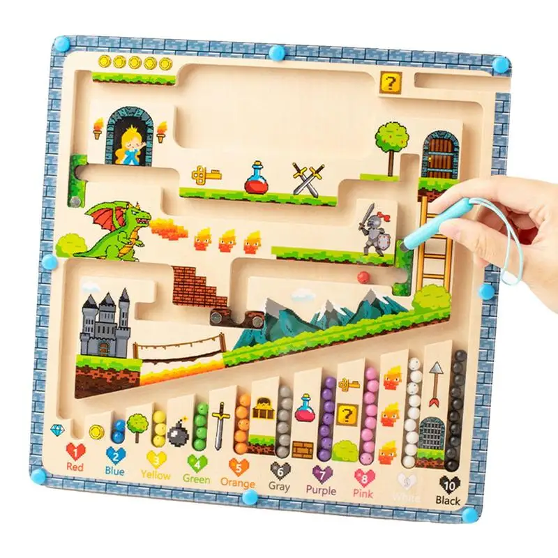 

Wooden Magnet Board Puzzles Wooden Color Sorting Board Montessori Fine Motor Skills Toys For Boys Girls 3 Learning & Education