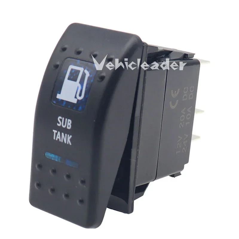 Waterproof Dual Blue LED Rocker Switch for Vehicle and Marine Use