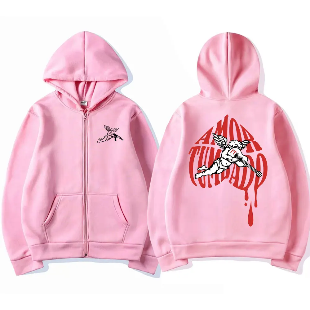 Singer Natanael Cano Amor Tumbado Zipper Hoodie Corridos Tumbados Zip Up Jacket Casual Streetwear Men Women Hip Hop Cool Hoodies