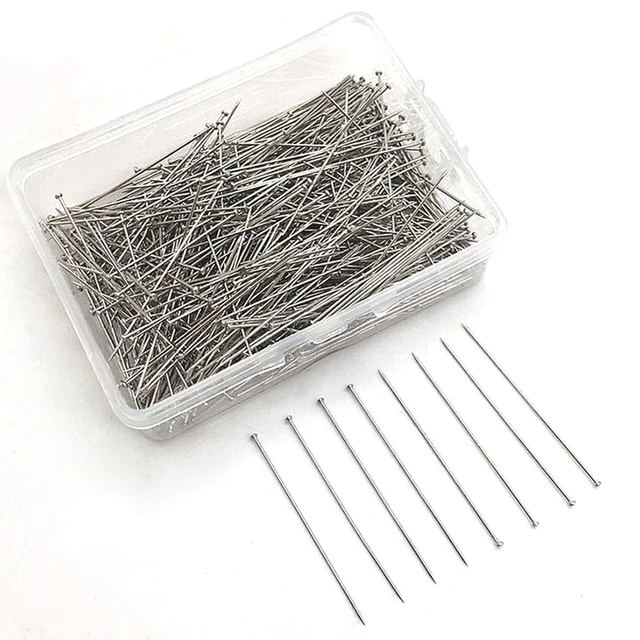 Glass Head Sewing Pins 35mm (x 300) Stainless Steel Straight Dressmaker Pins