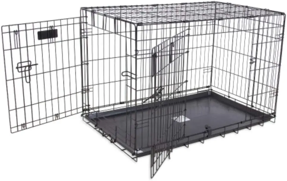 

Pet Products Two Door Provalue Wire Dog Crate, 42 Inch, For Pets 70-90 lbs, With 5-Point Locking System