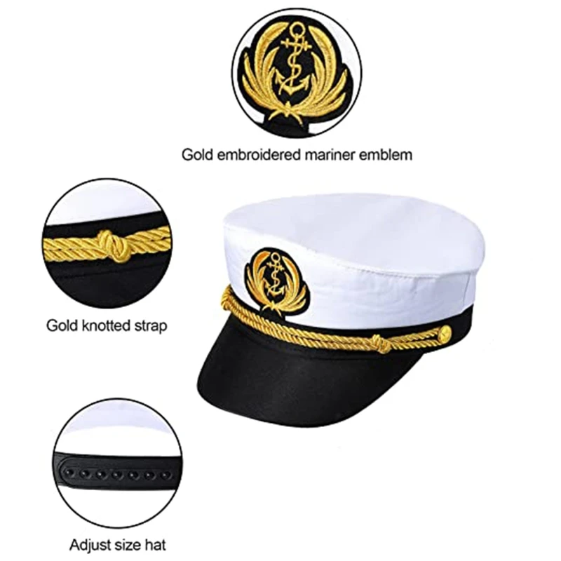 

Yacht Captain Hat Navy Marine Hat Captain Costume Captain Hat Dropship