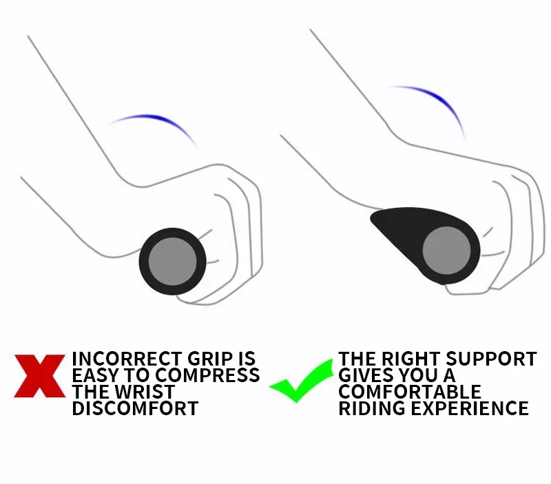BUCKLOS Wasserdichte Gummi-Fahrradgriffe, MTB, stoßdämpfende Knöpfe, Ergonomie, Fahrradmanschetten, rutschfeste Fahrradgriffe mit Lenkerende – Detail 6