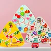 Board Game Toddlers Toy Walking Maze Wooden Chess Board Wooden Fruit Maze Movable Maze Wood Board Taste Game 1