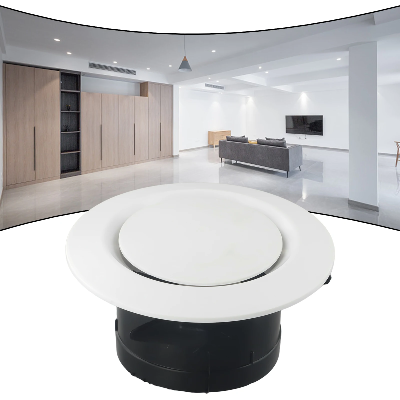 75/100/125/150/200mm Adjustable Air Ventilation Cover Round Ducting Ceiling Wall Hole Air Vent Grille Louver ABS