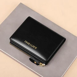 Elegant Genuine Leather RFID - Blocking Slim Coin Wallet - Women's Fashion Accessory & Gift (Black)