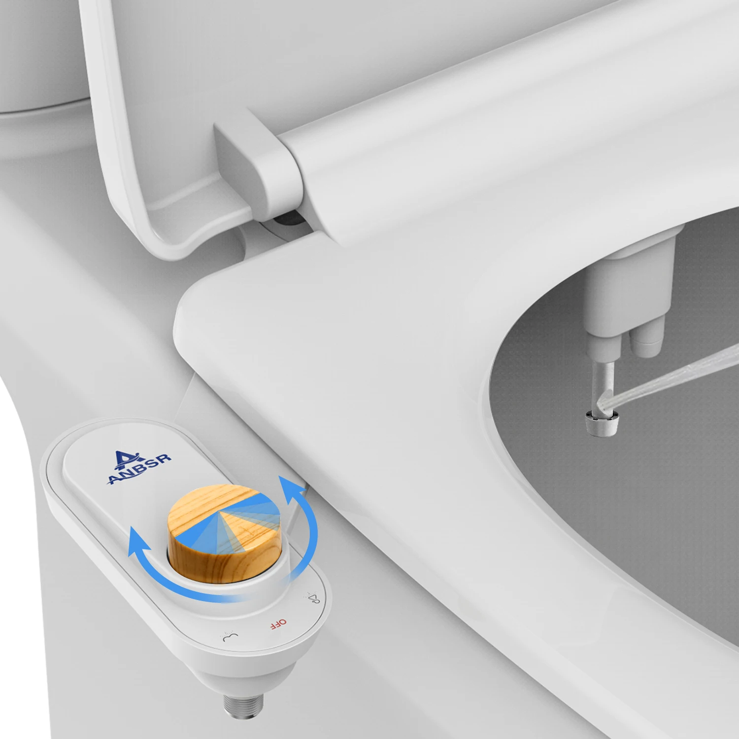โถชําระล้างน้ําจืดแบบไม่ใช้ไฟฟ้าสําหรับที่นั่งชักโครก ปรับแรงดันน้ําได้ ล้างด้านหลัง 1