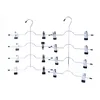 1PC MultiFunctional Four -Layer Stainless Steel Trousers Clip Skirt Pants Hanger Rack With 8 Clips Storage Organizer Save Space 5