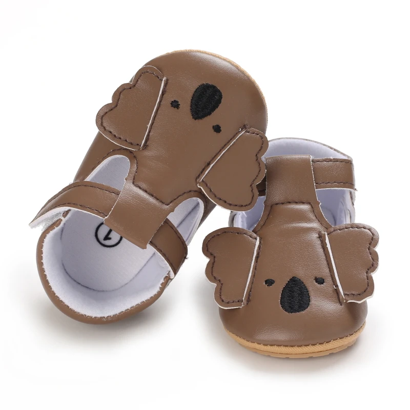 0-18M Baby Shoes Cute Animal Infant Crib Shoes PU Leather Soft Sole Anti-Slip Toddler Baby Casual Prewalker