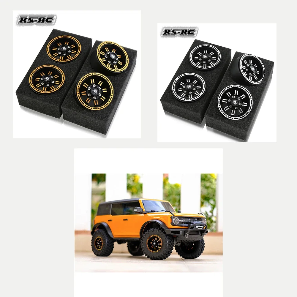 

4PCS Metal Beadlock 1.9 Wheel Rim Wheel Hub for 1/10 RC Crawler Car Traxxas TRX4 RC4WD D90 Axial SCX10 90046 AXI03007