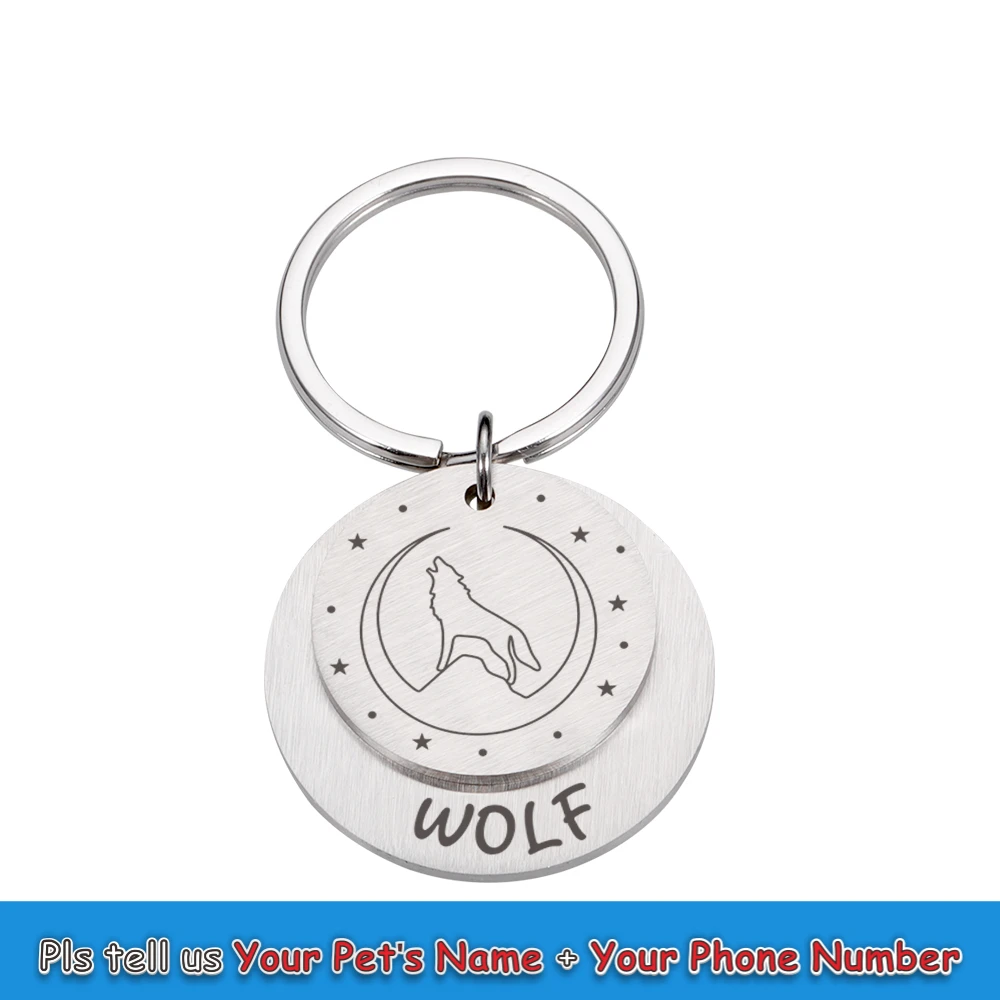 Personalized Engraving Pet ID Tags Anti-lost Dog ID Tag Identification Customized Pet Name Puppy Collar Dog Cat Tag Pet Supplies 