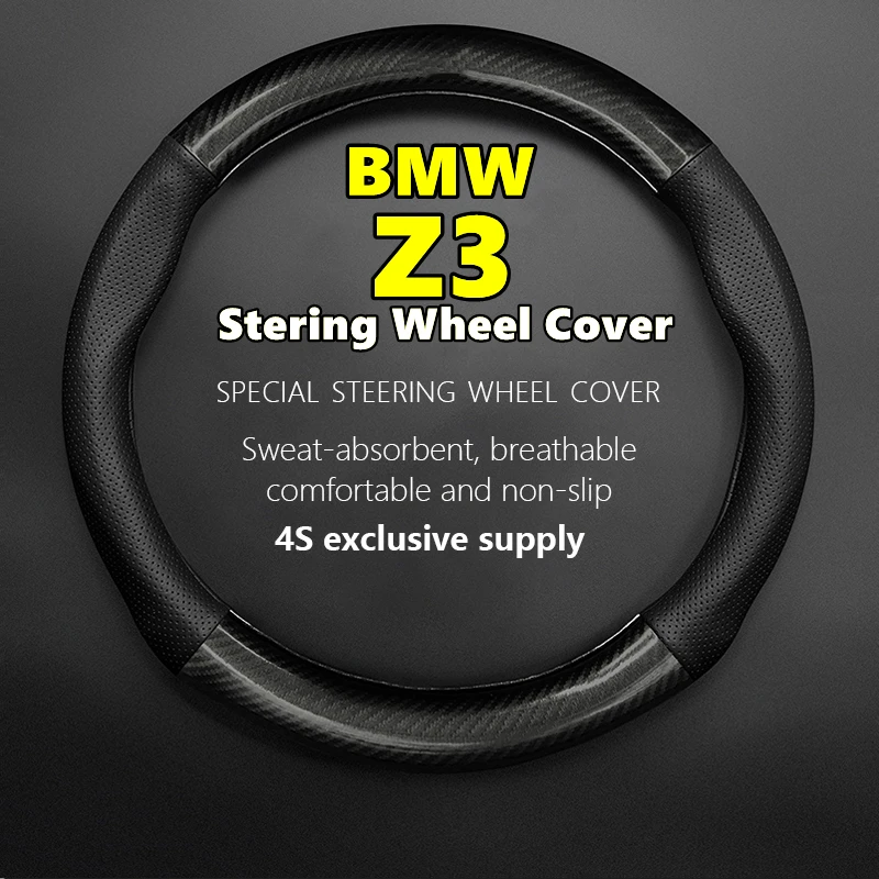 No Smell Thin For BMW Z3 Steering Wheel Cover Genuine Leather Carbon