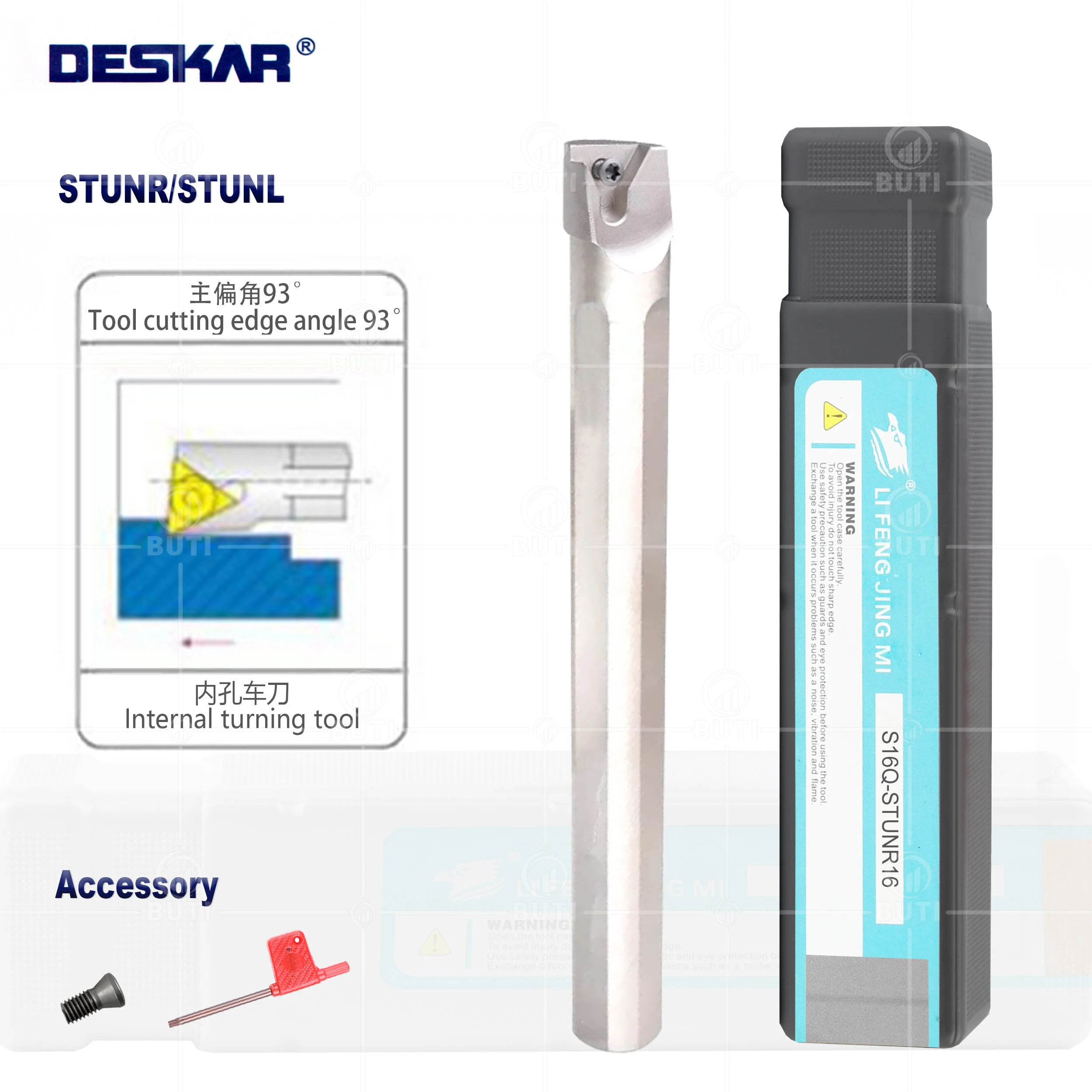 

DESKAR 100% Original STUNR/STUNL CNC White Tools Holder Shockproof And Seismic Resistant High-Speed Steel Inner Hole Cutter Bar