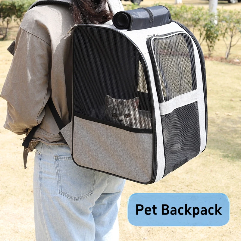 Lightweight Cat Backpack Carrier Breathable Mesh Portable Travel Backpack for Cats Dogs Small Pets