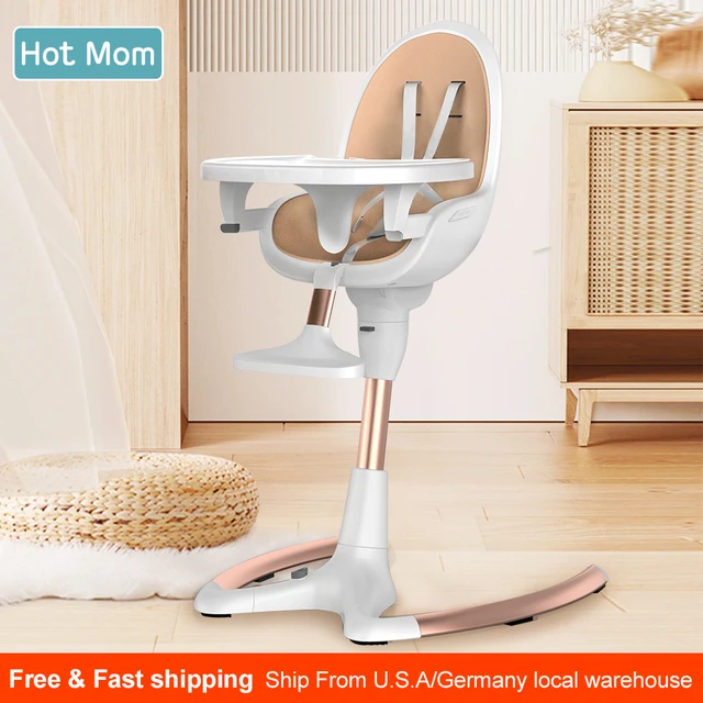 Hot Mom 360°Rotate Baby High Chair,Adjustable Seat Height 1