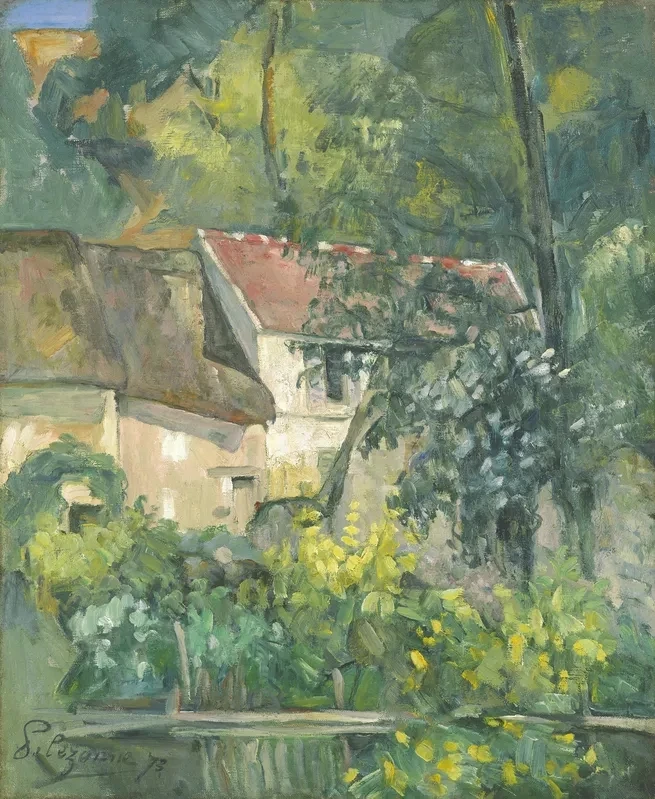 

Hand Made Oil Painting on Canvas Paul Cezanne House of Piere La Croix Landscape Art for Living Room Home Decoration No Frame