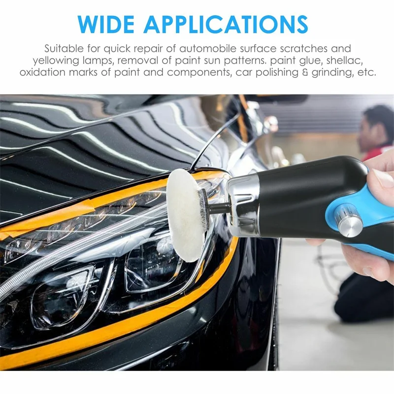 Car Polisher Mini Rechargeable Cordless for Scratch Repair Waxing