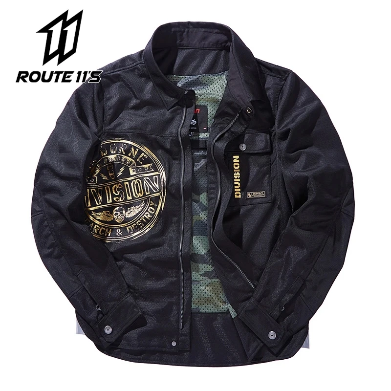 

DUHAN Retro Motorcycle Jackets Reflective Motocross Jacket Four Seasons Motorcycle Cycling Shirt Built In CE Protective Gear