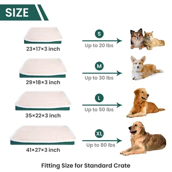 Dog Bed Mat with Zipper Removable Pet Mattress for Dog Sleeping Mat Washable Dog Mattress Pet Pad Cushion for Small Medium Pet 6