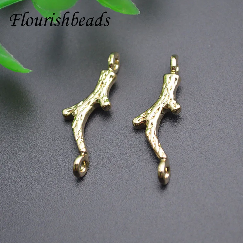 

10x27mm Nickel Free Anti Rust Gold Plated Tree Branch Metal Brass Charm Connectors for Diy Jewelry Bracelet Making 20pcs