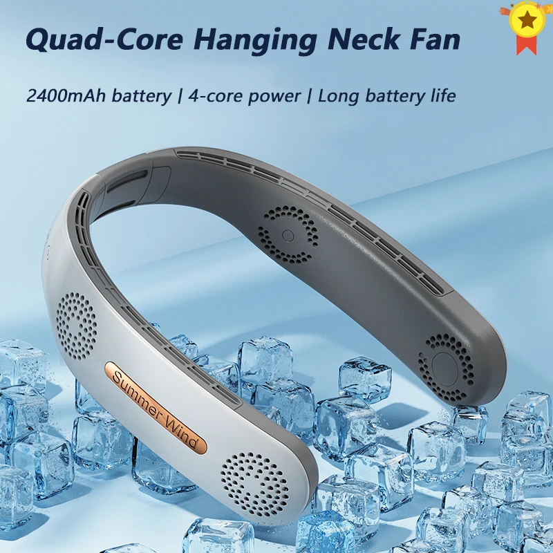 Portable Hanging Neck Fan Bladeless Fan Personal Wearable Neckband