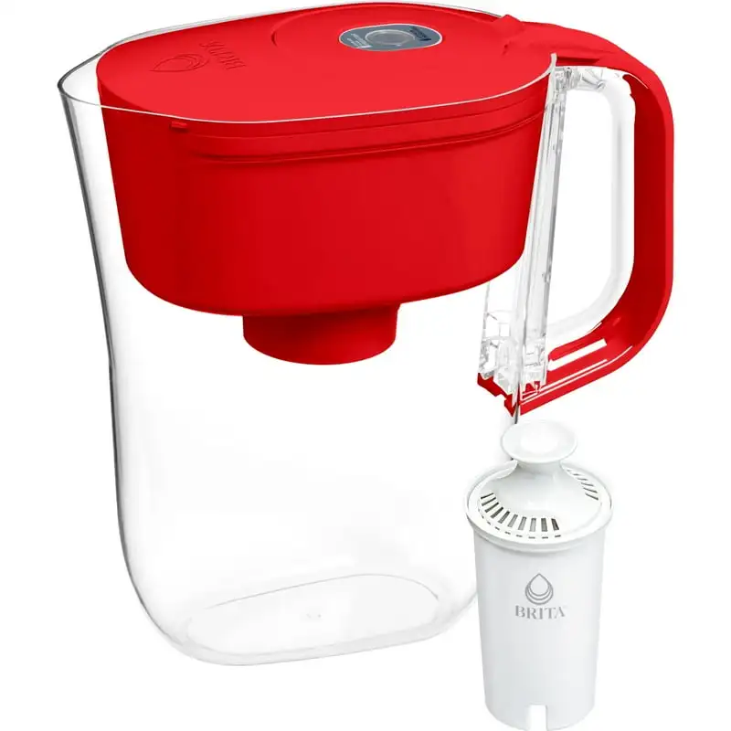 

6 Cup Denali Water Filter Pitcher with 1 Standard Filter, Red Tumbler with straw Kawaii Cups Sublimations blanks Fathers day gi