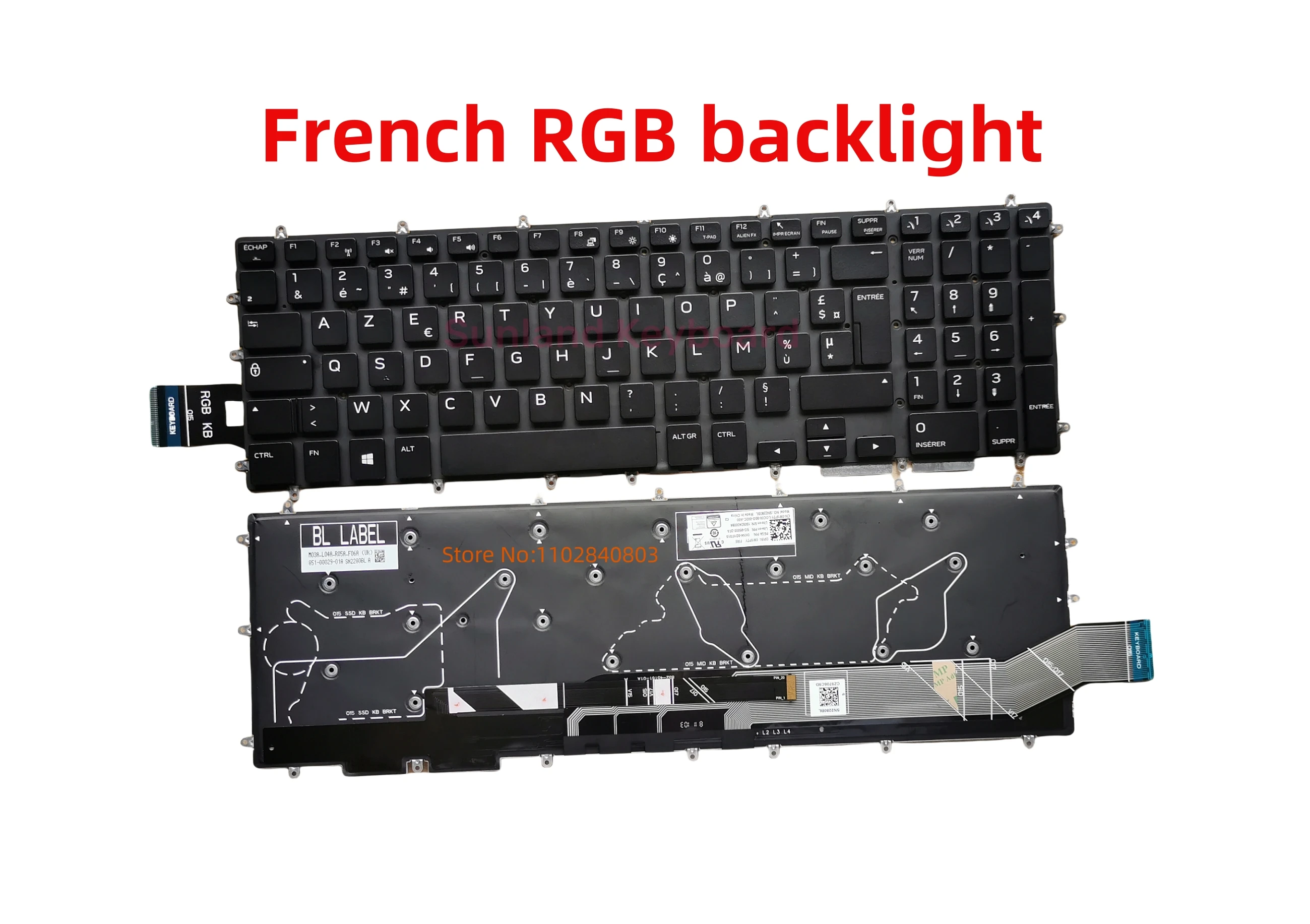 FR GR JP UK LA 노트북 RGB 백라이트 키보드, 델 앨리언웨어 M15 R1 M17 R1 2019 P79F P79F001 P37E P37E001 1PGHR 01PGHR, 신제품
