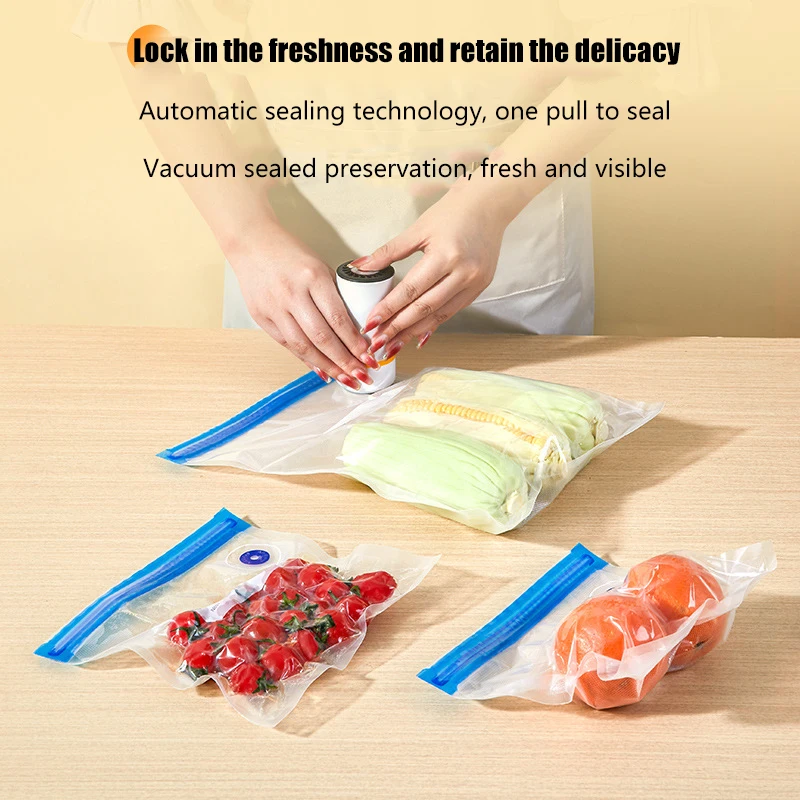 Vacuum Sealer Mini 10pcs Reusable Food Storage Bags Vacuum Bag Food Air Compressed Bag Ziplock Freezer Bags for Kitchen fresh keeping bags plastic food storage bags vacuum seal bags plastic zip lock bags vacuum bags food storage bags