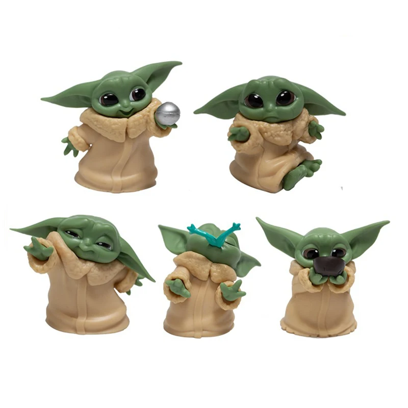 Herocross Disney 5 Pz/Set Baby Yoda Grogu Mandalorian Action Toys Star Wars Hot Kids Toys Regali Di Natale