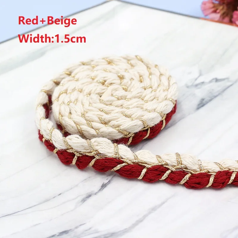 Neuer Stil koreanische kleine duftende Wind Golddraht Doppelstrang Farbe passende Band Spitze DIY Haarschmuck Kleidung 5 Meter – Detail 3