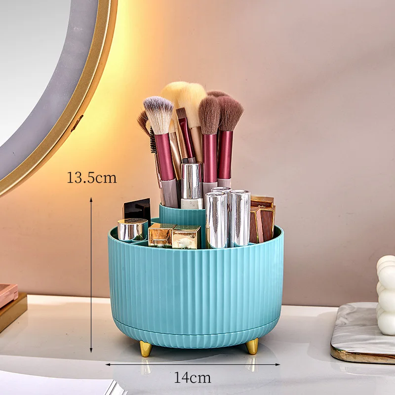 Large Capacity 360° Rotating Makeup Brush Storage Box Desktop