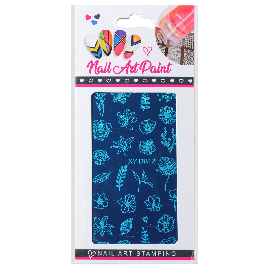 Flowers Design Mould Gel Stamping Plate Charm Embossed Nail stencil Varnish For Stamping DIY Templates Tools Manicure Products 6