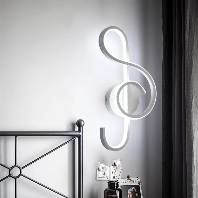 Modern Decor Minimalist Wall Lamps Living Room Bedroom Bedside LED Sconce Black White Lamp Acrylic Aisle Stair Wall Lighting
