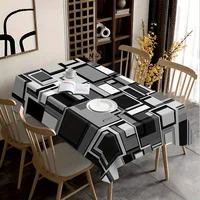 Nappe Moderne à Imprimé Géométrique 3D, Housse de Table Abstraite Élégante pour Salle à Manger, Table à Thé et Décoration d'Événements Contemporains 5
