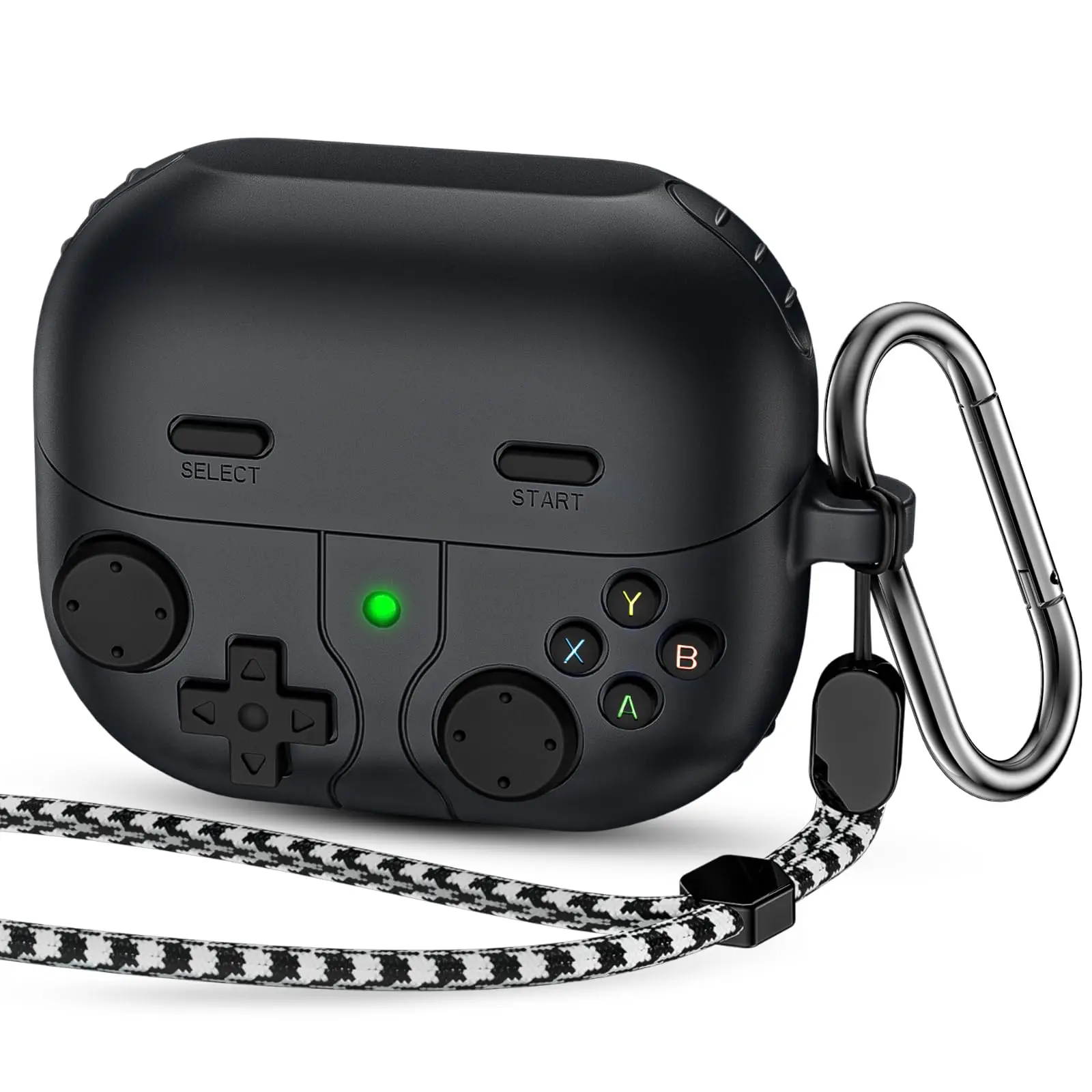 Game Player Design Protective Earphone Case with Carabiner & Lanyard