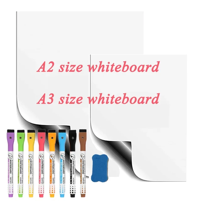 A2/A3 Whiteboard Magnetic Dry Erase White Board for Wall Fridge Sticker  Erasable Message Office Teaching Practice Writing School - AliExpress