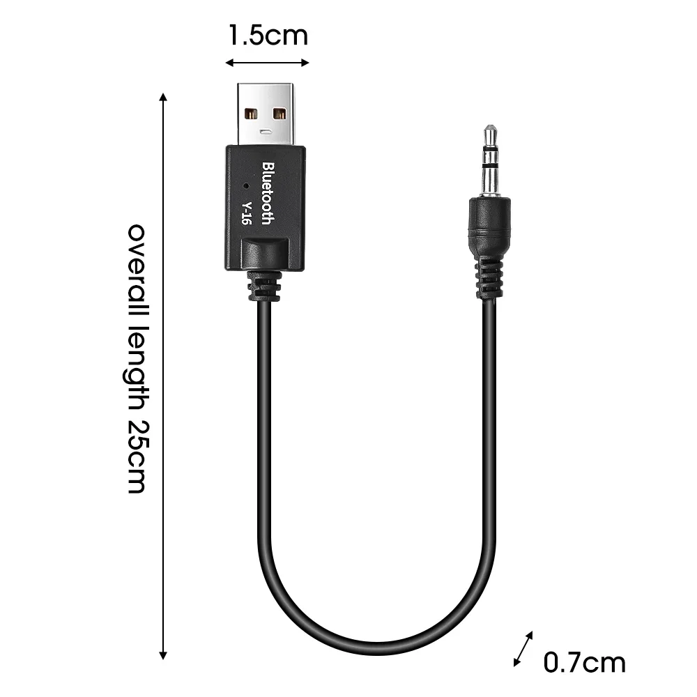 Bluetooth 4.2 Car Audio Receiver Hands-Free USB to 3.5mm Jack Aux Car Adapter for TV Amplifier PC Headphones Home Stereo
