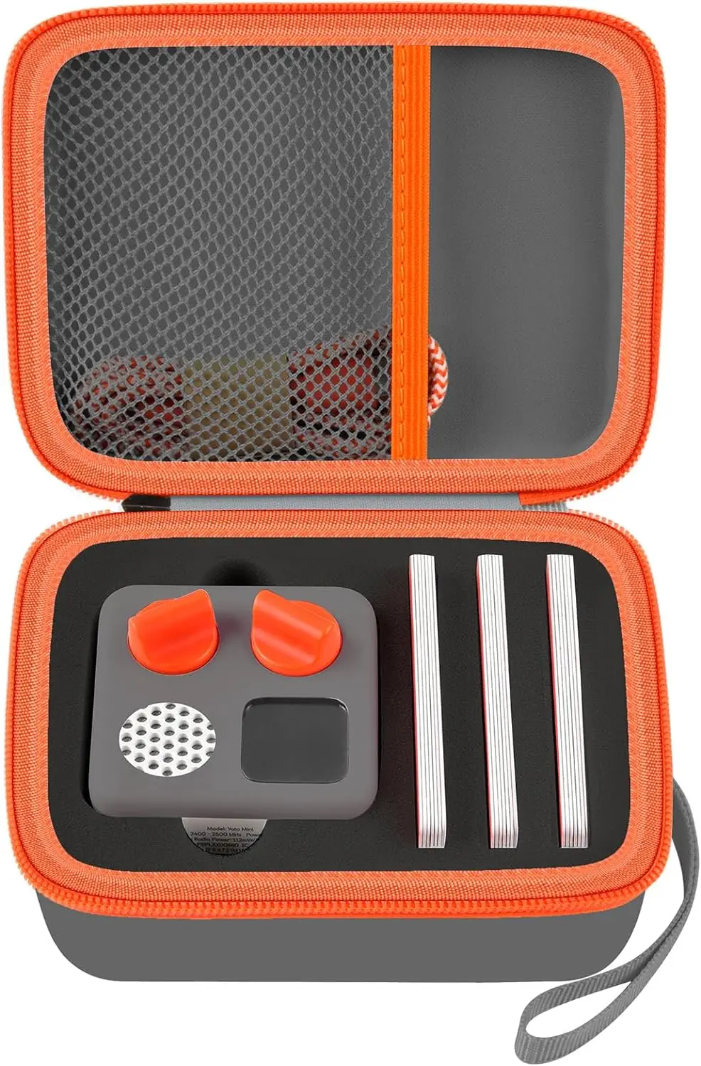 PROfezzion Custodia Rigida EVA Per Yoto Mini - Con Tasca AirTag, Tracolla E Portacarte (Arancione/Blu/Rosa) - 2