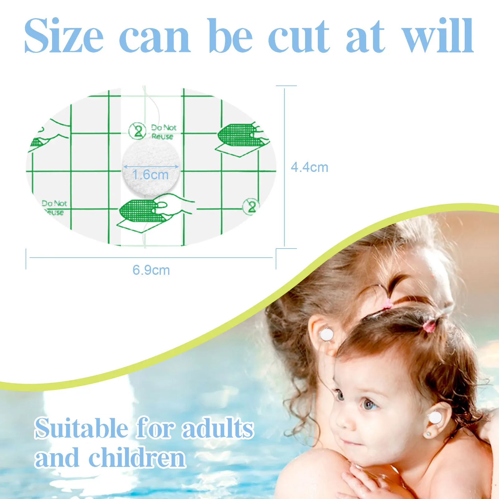 Description Picture 4 of item60pcs/box Waterproof Ear Patches Adult Shampoo Bathing Hair Washing Ear Protector Cover Waterproof Ear Care Stickers 귀청소