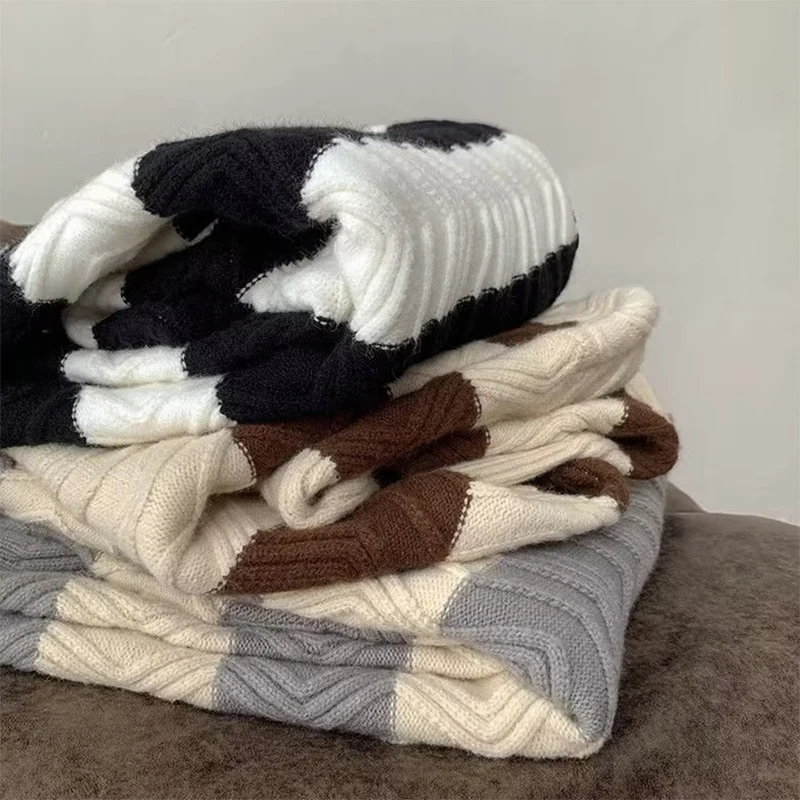 

Men O-neck Striped Sweaters Autumn Loose Winter Korean Fashion Street Wear Knitwear Sweater New Mens Clothes Oversize Pullovers