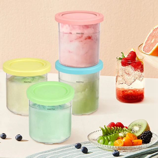 4PCS Ice Cream Pints And Lids For Ninja Creami NC301 NC300 NC299AMZ Series Ice  Cream Storage Containers Food Freezer Accessories - AliExpress