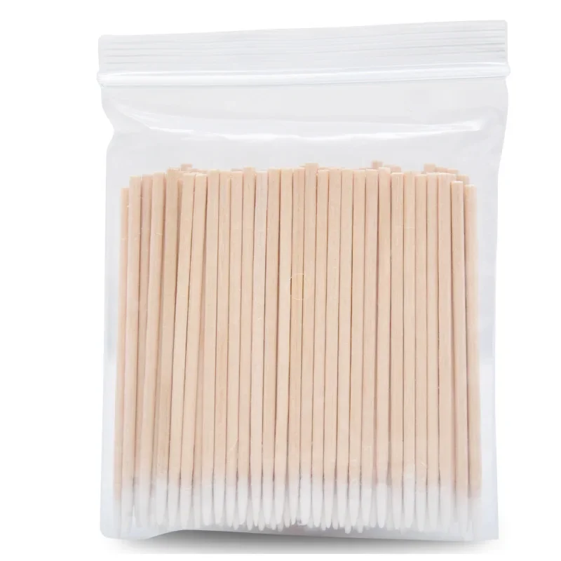 Disposable Cotton Swab Lint Free Micro Brushes Wood Cotton Buds Swabs Ear Clean Stick Eyelash Extension Glue Removing Tool cotton swabs wood cotton swabs disposable cotton swabs disposable applicators brush