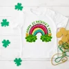Happy St Patrick's Day Kids T Shirts Shamrock&rainbow Graphics Print Tee Top Short Sleeve Tops St Patricks Day Girl Summer Gift 1