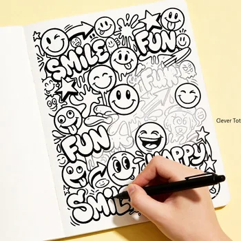 Quaderno per schizzi graffiti, libro da disegno casual per la decompressione, divertente libro da disegno con 22 motivi diversi, adatto come regalo, senza penna