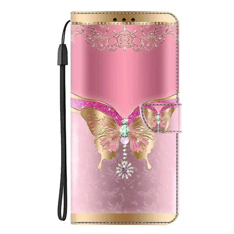 Elegant Leather Flip Wallet Phone Case with Magnetic Stand - Cute Design