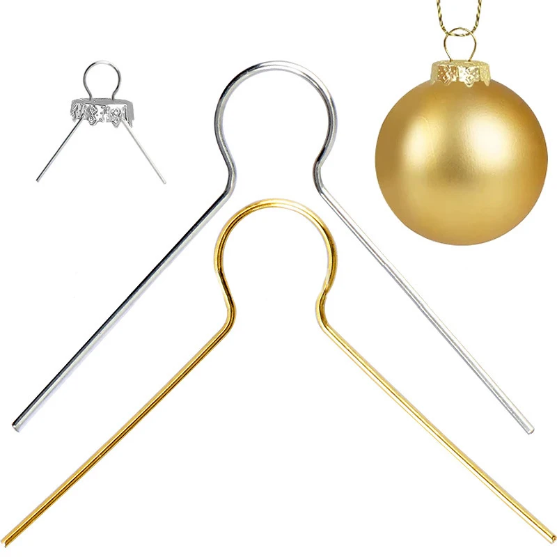 100pcs/lot Round Christmas Metal Hook Spring Wire Hanger Cap 1/2" Round Silver Xmas Porcelain Glass Christmas Ornament Color Egg christmas decorations